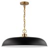 Nuvo Colony 1-Light Large Pendant Matte Black with Burnished Brass 60/7487